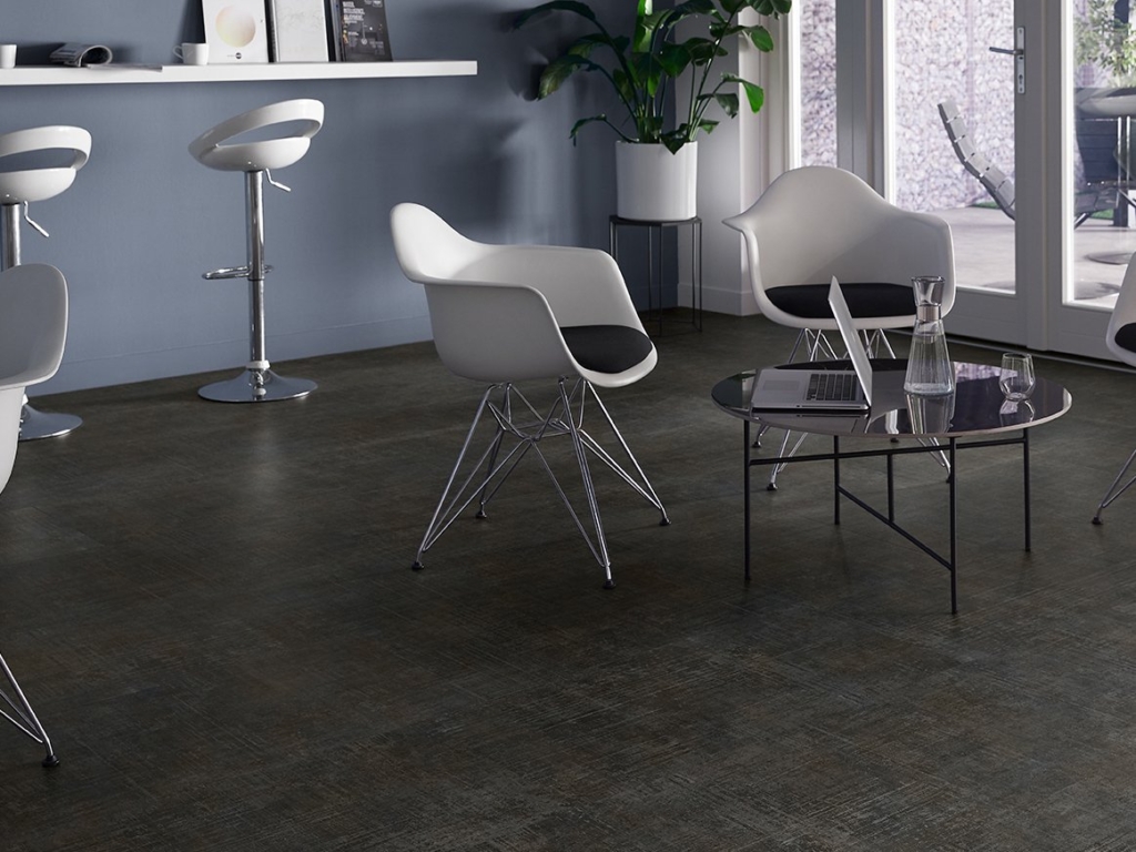 Abstract Chocolate Black Gluedown Vinyl Planke LVT