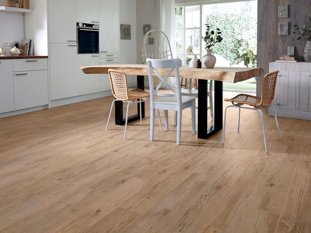 Authentic Plank Mocha Gluedown Vinyl Fliese LVT