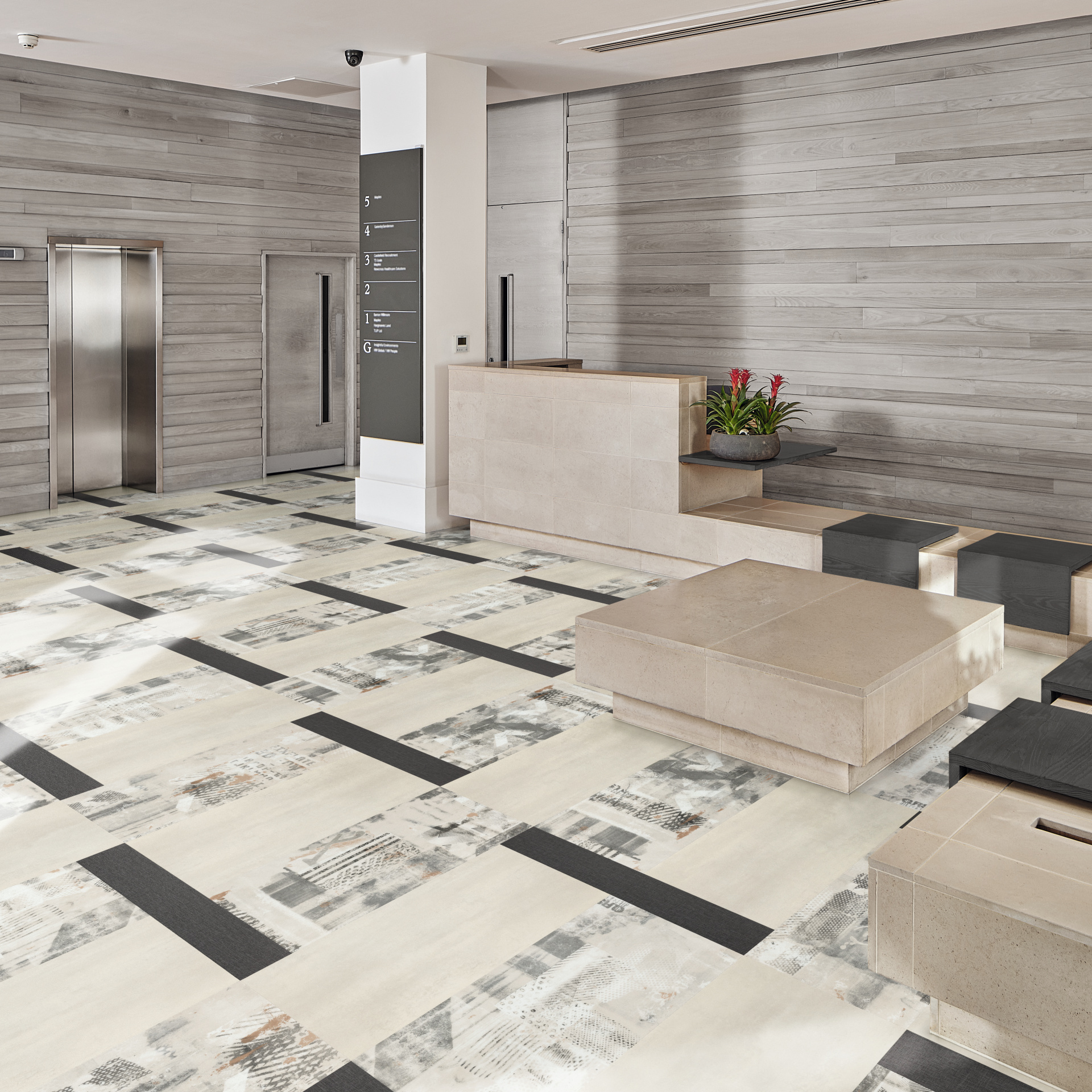 Opus Abstract Black Iron Planke zum Kleben