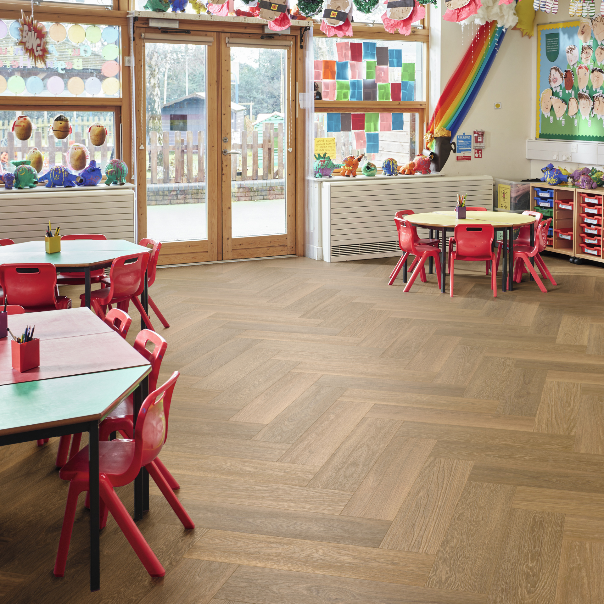 VAN GOGH Fischgrät zum Klicken Golden Brushed Oak
