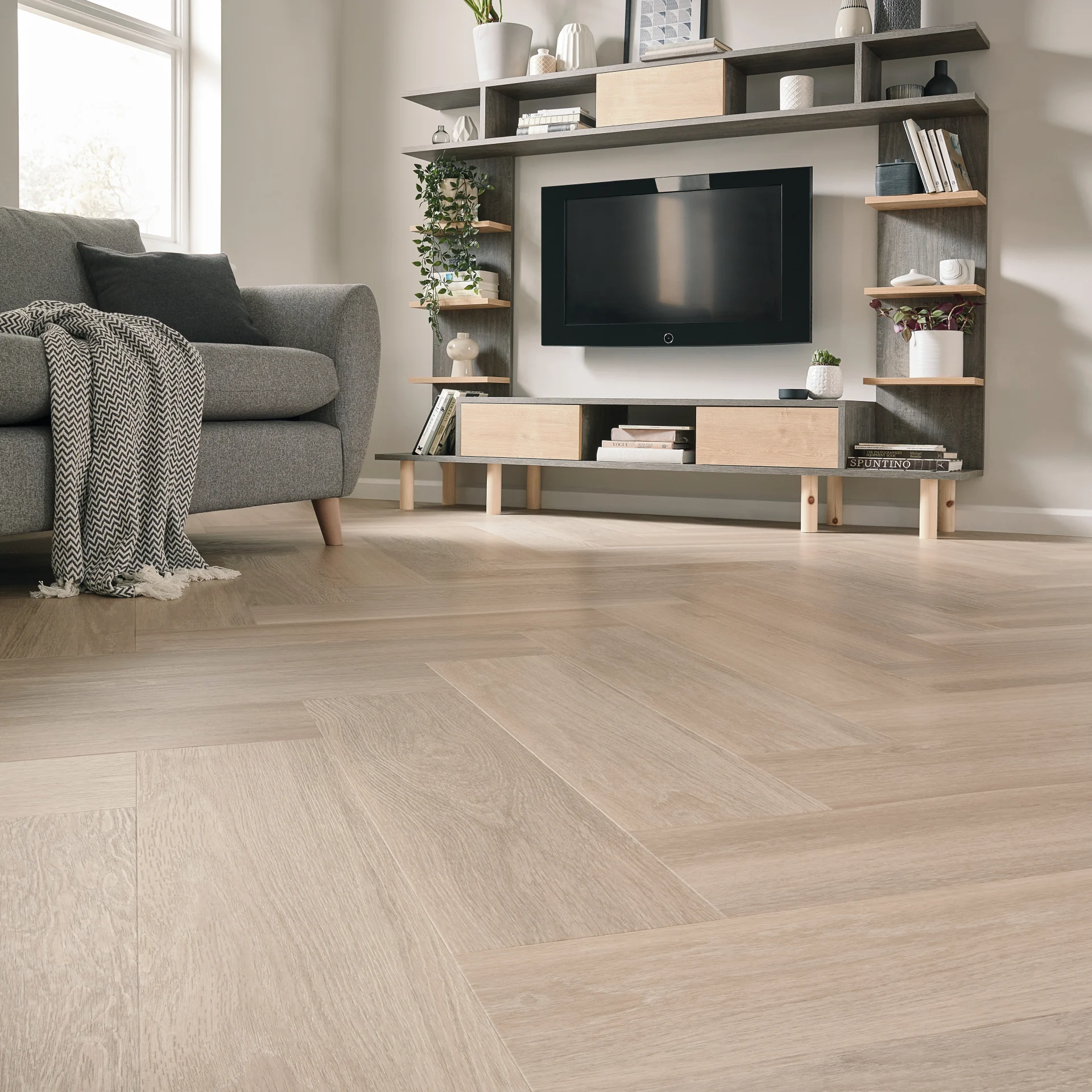 VAN GOGH Fischgrät zum Kleben Neutral Brushed Oak